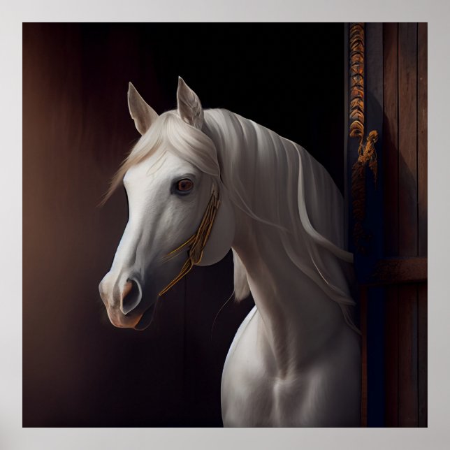 Horse White Poster (Vorne)