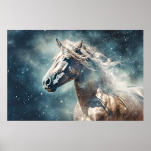 Horse Wild Animal Majestic Wilderness Surrealist Poster
