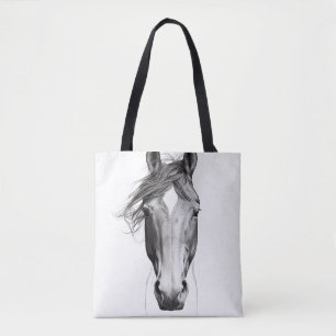 Horse Wild Nature Animal Illustration Zeichnend Ku Tasche