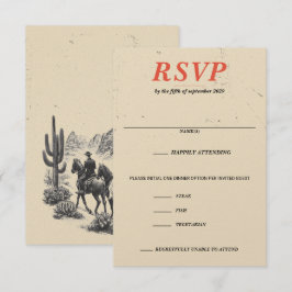 Horseback Canyon Couple Food Choices RSVP Karte