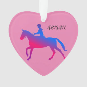 HORSEBACK ÉQUITATION FILLE ACRYLIQUE ORNAMENT PERS