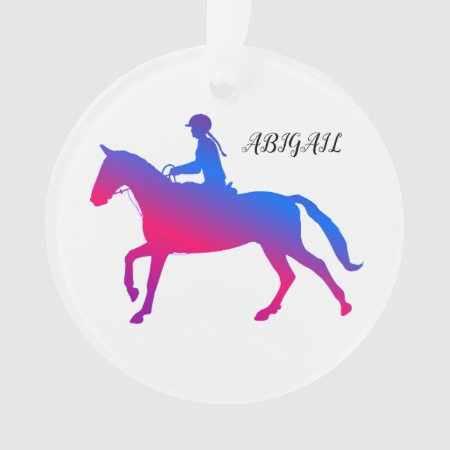 HORSEBACK ÉQUITATION FILLE ACRYLIQUE ORNAMENT PERS (devant)