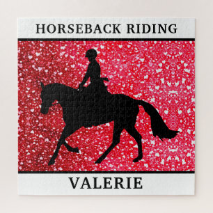 Horseback Riding Horse & Rider Hearts Puzzle