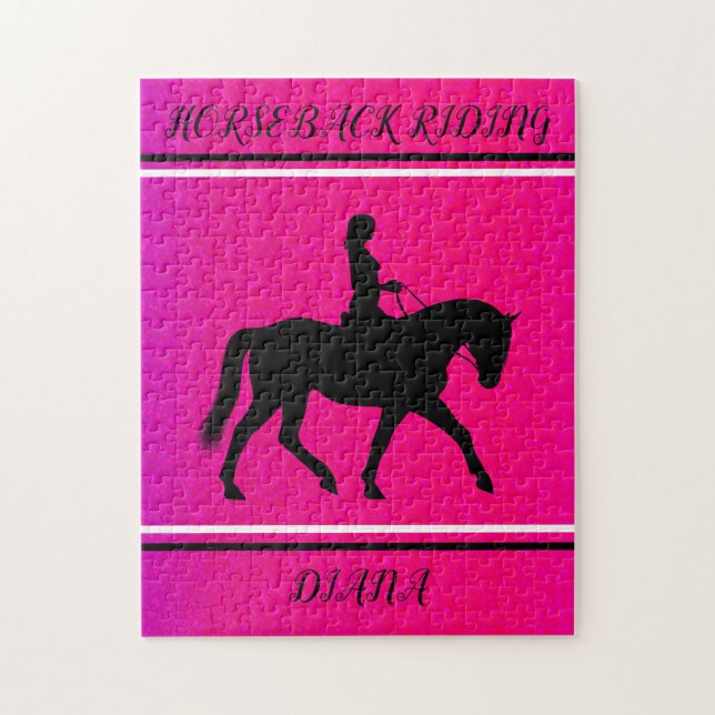 HORSEBACK RIDING MIRL PERSONALISIERT PUZZLE. JIGSA (Vertikal)