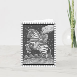 HORSEMAN CLOWN SANS TÊTE, ZEBRA CARTE DE REMARQUE 
