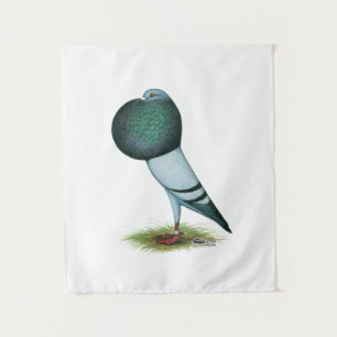 Horseman Pouter Pigeon Blue Wandteppich