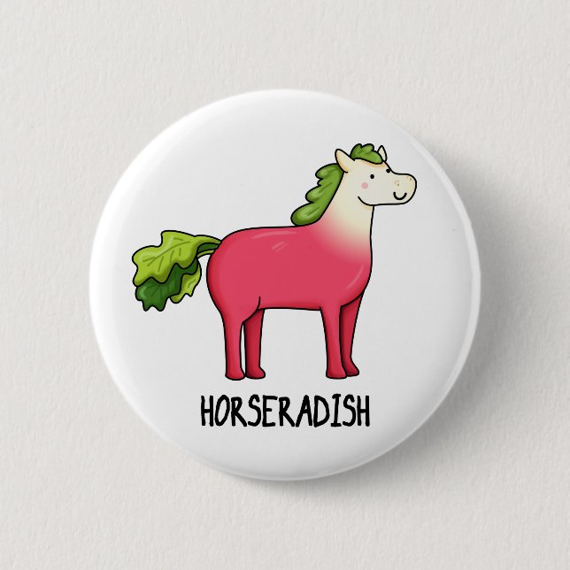 Horseradish Funny Horse Pub Button (Vorderseite)