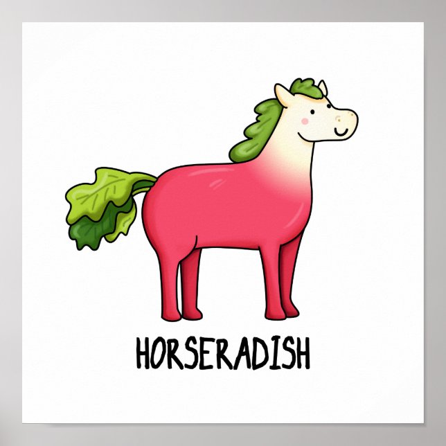 Horseradish Funny Horse Pub Poster (Vorne)