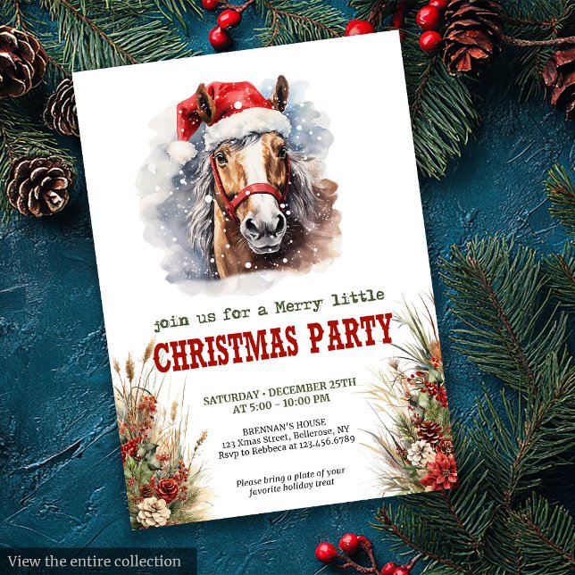 Horses and lassos Christmas party printable invite Einladung (Horses and lassos Christmas party printable invite)