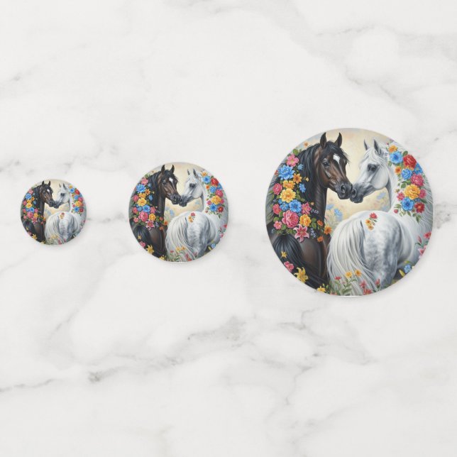 Horses framed in flowers  konfetti (Vorderseiten)