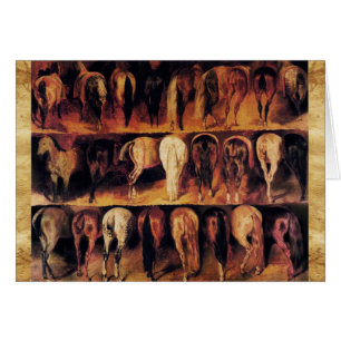 Horses' Hindquarters ,brown parchment