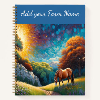 Horses on Farm Wildflower Meadow Notizbuch