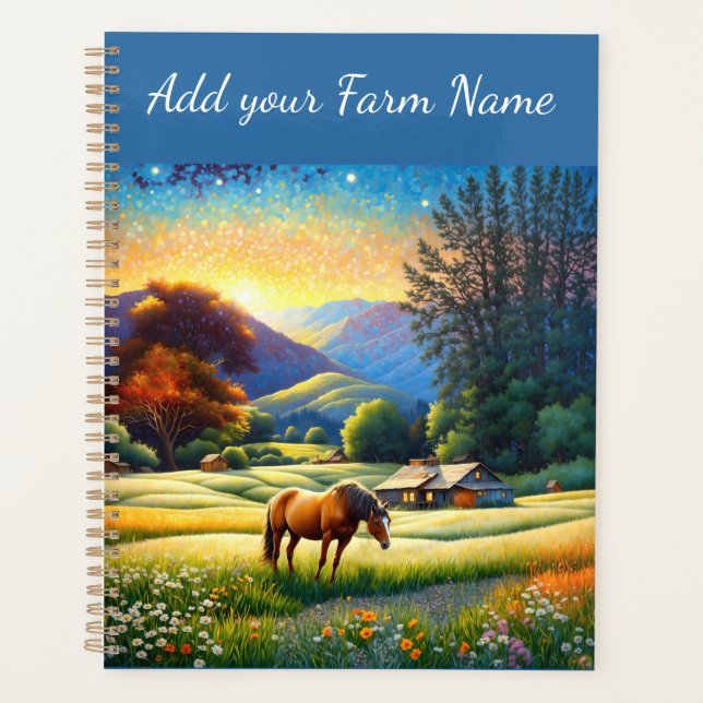 Horses on Farm Wildflower Meadow Planer (Vorderseite)