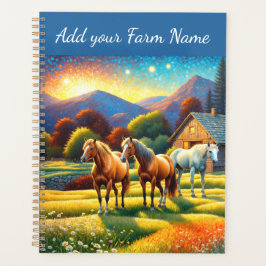 Horses on Farm Wildflower Meadow Planer