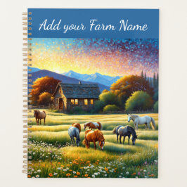 Horses on Farm Wildflower Meadow Planer