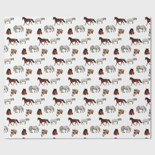 Horses Pattern wrapping paper Geschenkpapier (Flach)