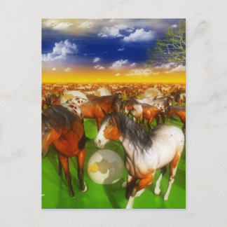 HORSES surraler Kunstwerke Postkarte
