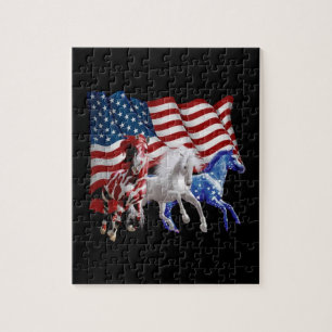 Horses Usa American Flag Horse