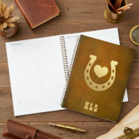 Horseshoe à thème occidental Monogramme Brown et o