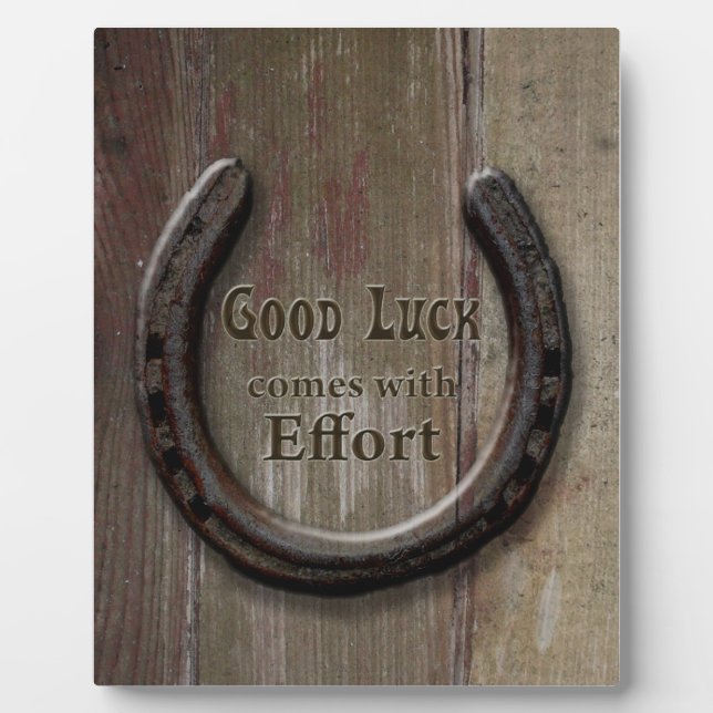 Horseshoe A Viel Glück Symbol Plaque Fotoplatte (Vorderseite)
