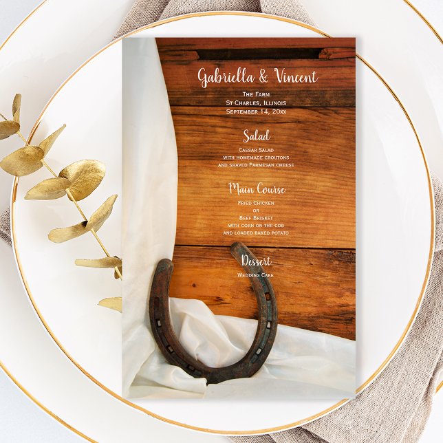 Horseshoe and Satin Country Western Wedding Menu (Von Creator hochgeladen)