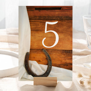 Horseshoe and Satin Western Wedding Table Numbers Tischnummer