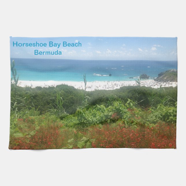 Horseshoe Bay Beach, Bermuda Geschirrtuch (Horizontal)