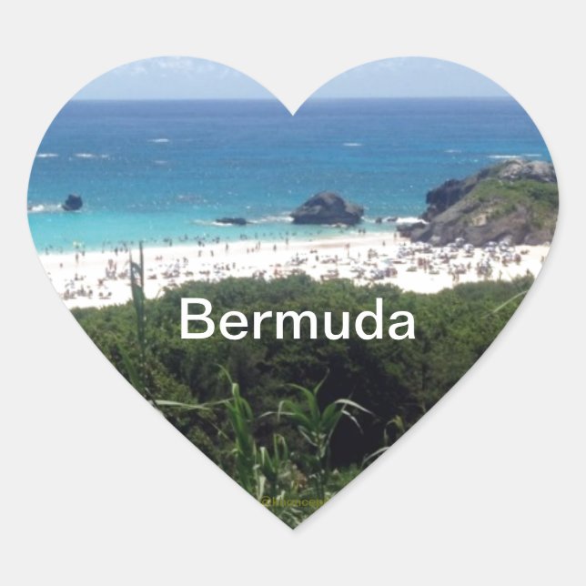 Horseshoe Bay Beach, Bermuda Herz-Aufkleber (Vorderseite)