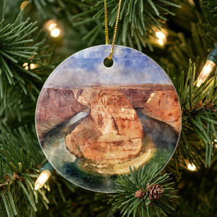 Horseshoe Bend Aquarell Grand Canyon Landschaft Keramik Ornament