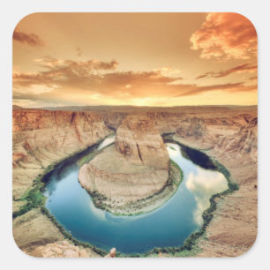 Horseshoe Bend Caynon Quadratischer Aufkleber