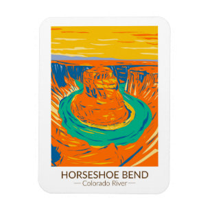 Horseshoe Bend Colorado River Vintag Magnet