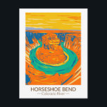 Horseshoe Bend Colorado River Vintag Postkarte<br><div class="desc">Horseshoe Bend Colorado River Vektorgrafik Design.</div>