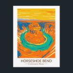 Horseshoe Bend Colorado River Vintag Postkarte<br><div class="desc">Horseshoe Bend Colorado River Vektorgrafik Design.</div>
