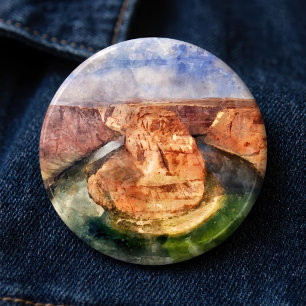 Horseshoe Bend in Grand Canyon Wasserfarbe Button