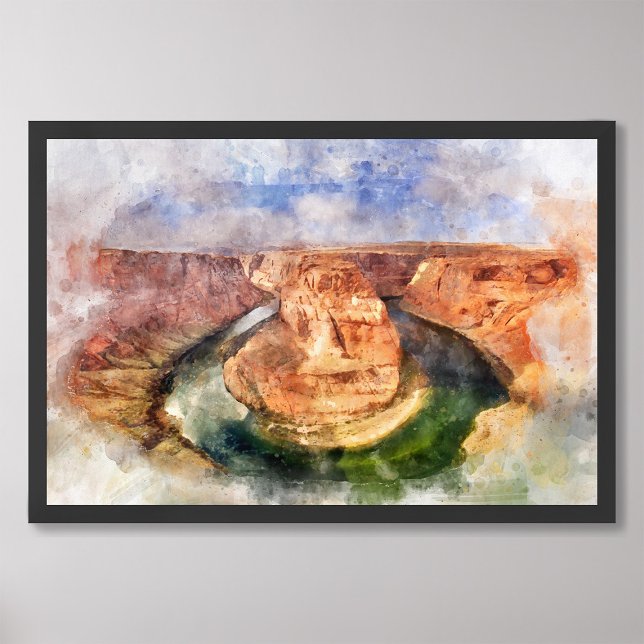 Horseshoe Bend in Grand Canyon Wasserfarbe Fotodruck (Von Creator hochgeladen)