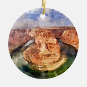 Horseshoe Bend in Grand Canyon Wasserfarbe Keramik Ornament