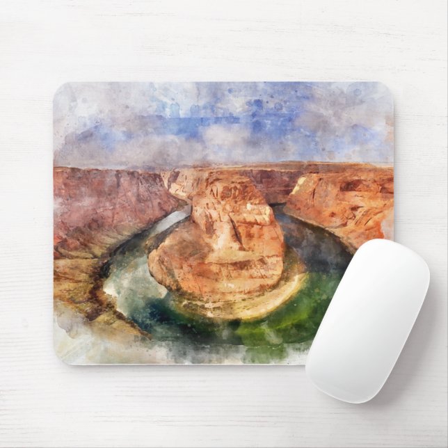 Horseshoe Bend in Grand Canyon Wasserfarbe Mousepad (Mit Mouse)