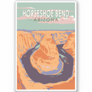 Horseshoe Bend Travel Art Vintag Aufkleber