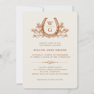 Horseshoe Cactus Western Boho Brautparty Einladung