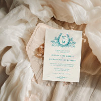 Horseshoe Cactus Western Country Boho Wedding Inv