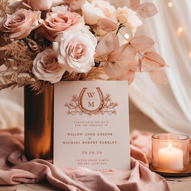 Horseshoe Cactus Western Foto Hochzeit Postkarte (Von Creator hochgeladen)