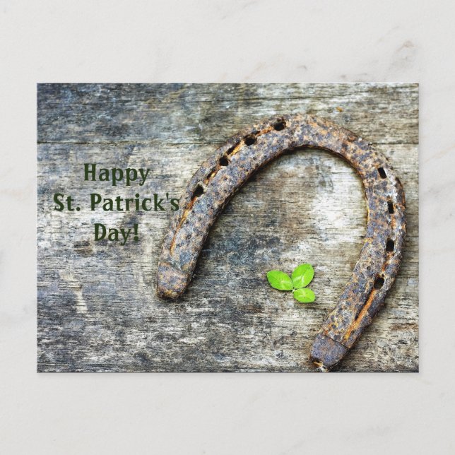 Horseshoe Clover St. Patrick's Day Postcard Postkarte (Vorderseite)