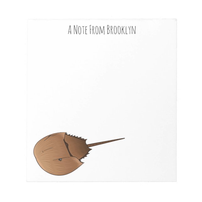 Horseshoe crab cartoon illustration  notizblock (Vorderseite)