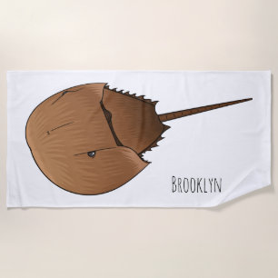 Horseshoe crab cartoon illustration strandtuch