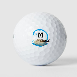 Horseshoe Crab Playing in der Water Monogram Golfball