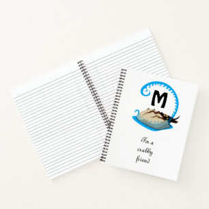Horseshoe Crab Playing in der Water Monogram Notizbuch