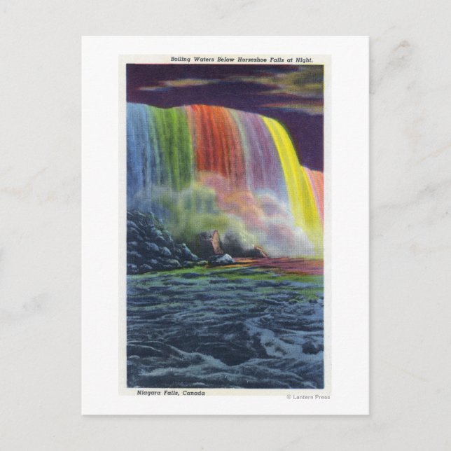 Horseshoe Falls beleuchtet in der Nacht Postkarte (Vorderseite)