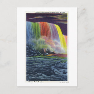 Horseshoe Falls beleuchtet in der Nacht Postkarte