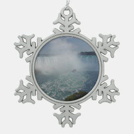 Horseshoe Falls in Niagara Falls Schneeflocken Zinn-Ornament