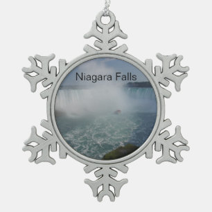 Horseshoe Falls in Niagara Falls Schneeflocken Zinn-Ornament